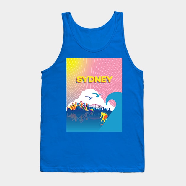 Psychedelic Sydney Sunset Tank Top by rjartworks